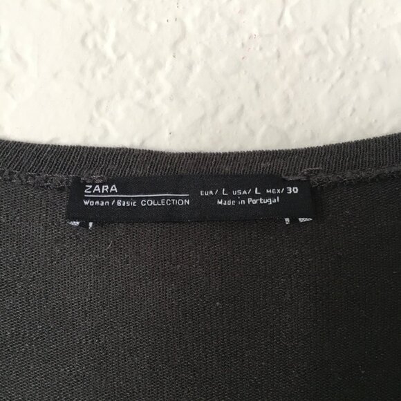 Zara Studded Cropped T Shirt Womens L Round Neck ROCKER Studded Embellishment - Picture 5 of 14